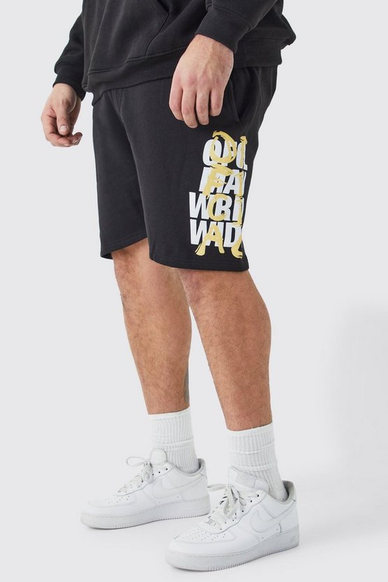 Plus lockere Official Shorts in Schwarz