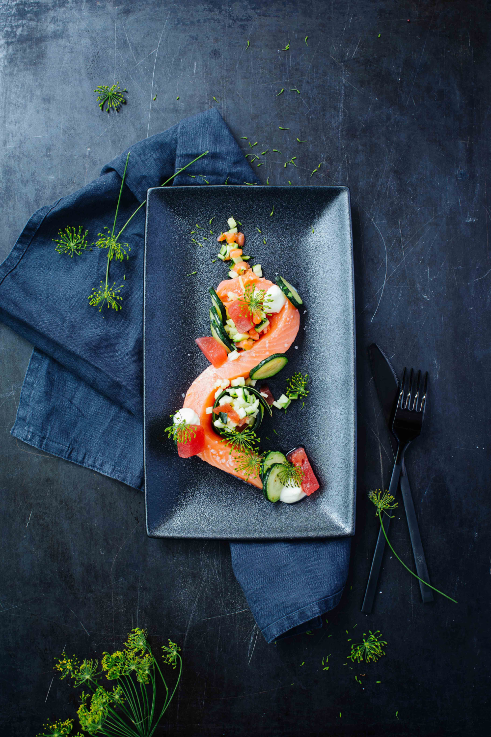 Platte Caviar Black rechteckig