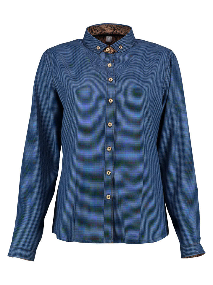 OS-Trachten Trachtenbluse Olepi in mittelblau günstig kaufen