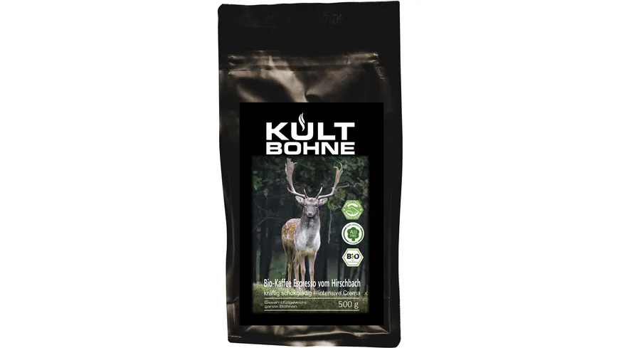 KULTBOHNE Bio Kaffee Bohnen Espresso Hirschbach 500 g
