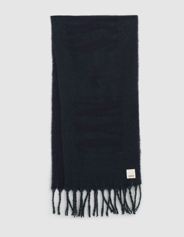 Echarpe vert canard jacquard à message Femme