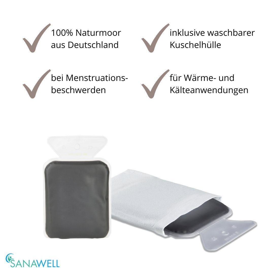 Medosan Moor-Kissen Moor Wärmeflasche mit kuschelweicher Schutzhülle