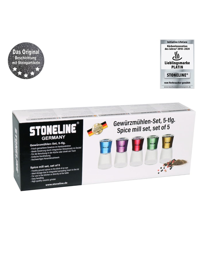 Stoneline Gewürzmühlen Set 5-teilig in Mehrfarbig günstig kaufen onesize