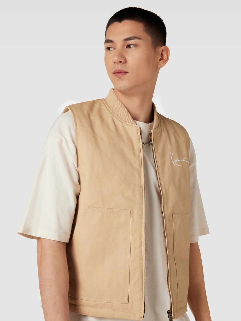 Weste mit Eingrifftaschen in beige