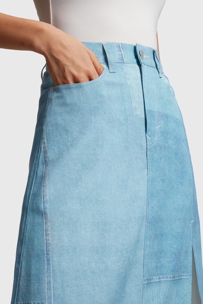 Denimrock mit Allover-Print