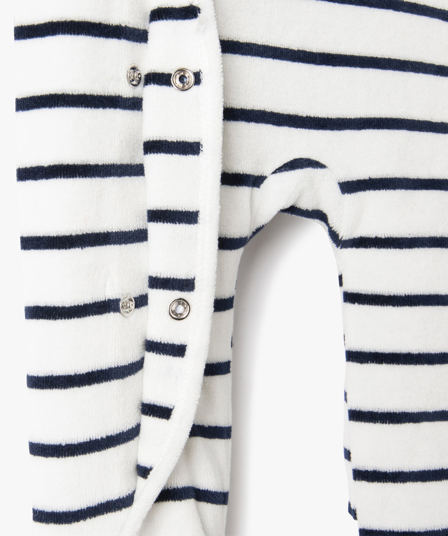 Pyjama bébé en velours avec ouverture devant et message br... ecru | GEMO