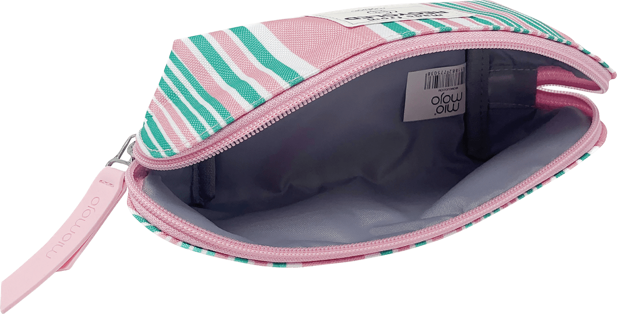Kosmetiktasche rosa/grün Streifen, 1 St
