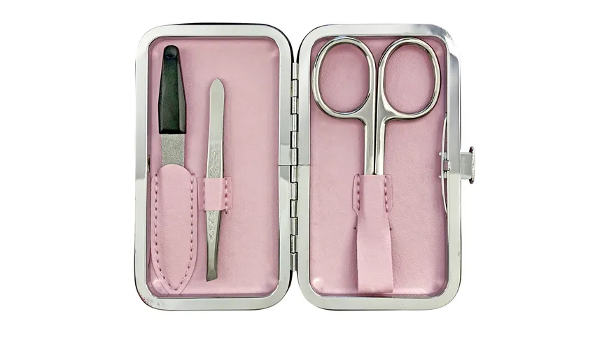 Rahmenmaniküre Etui, 3-teilig, Rosa-Gold, Glitzer Rosa-Gold Glitzer