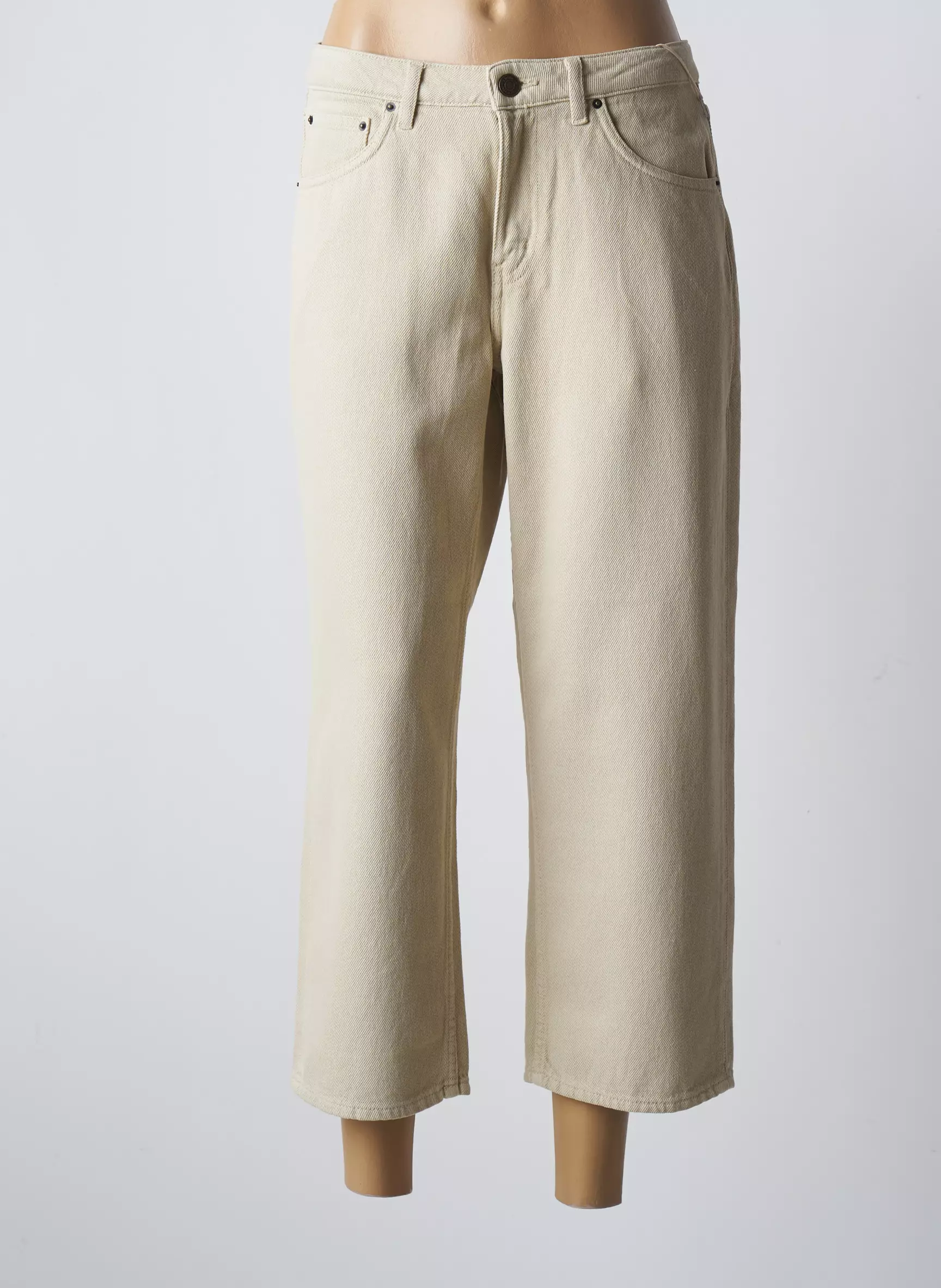 American Vintage Jeans Coupe Large Femme couleur beige