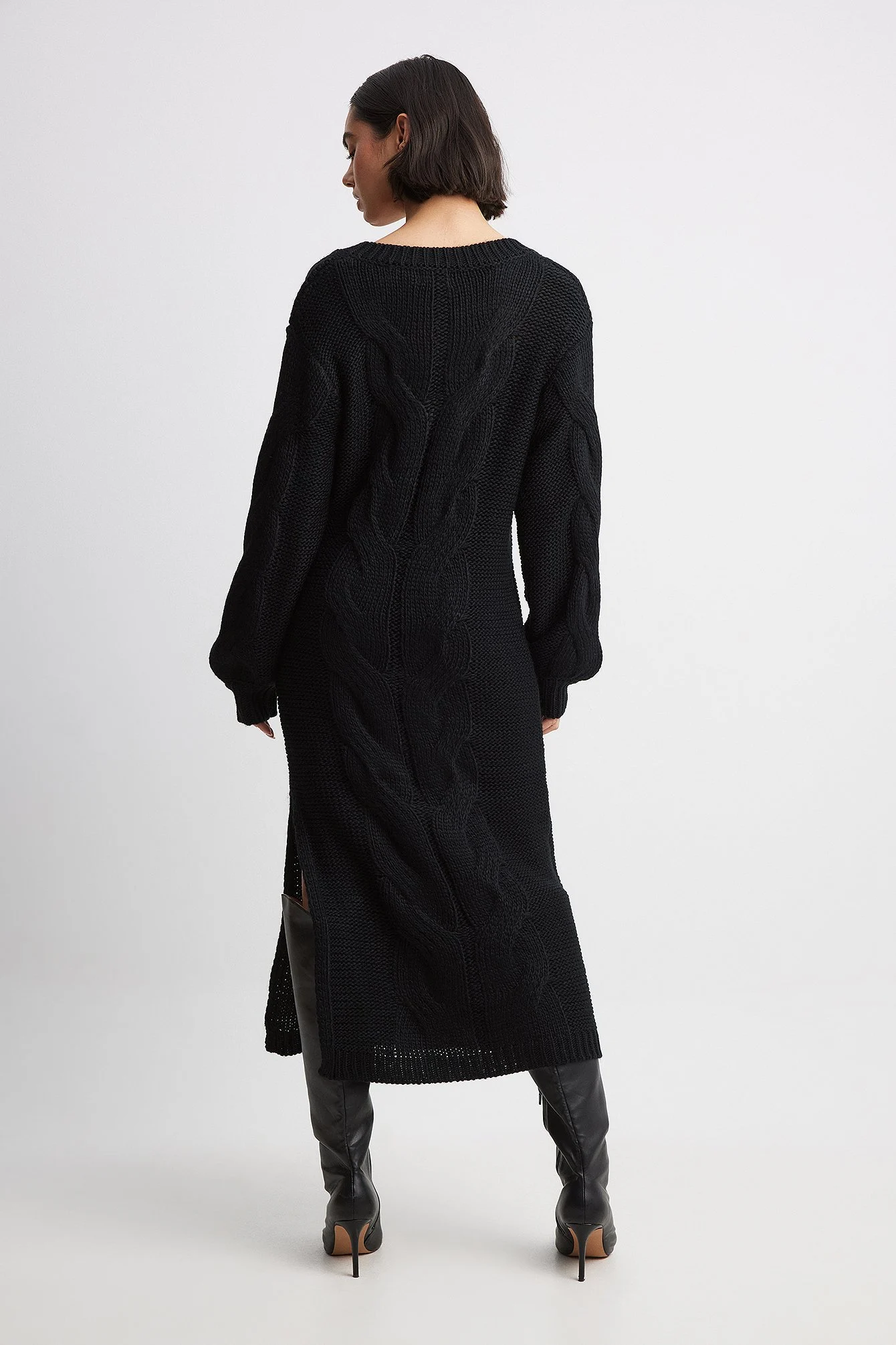 Midikleid mit Zopfmuster