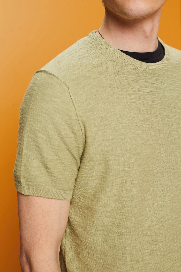 Kurzärmeliger Pullover, Baumwoll-Leinenmix