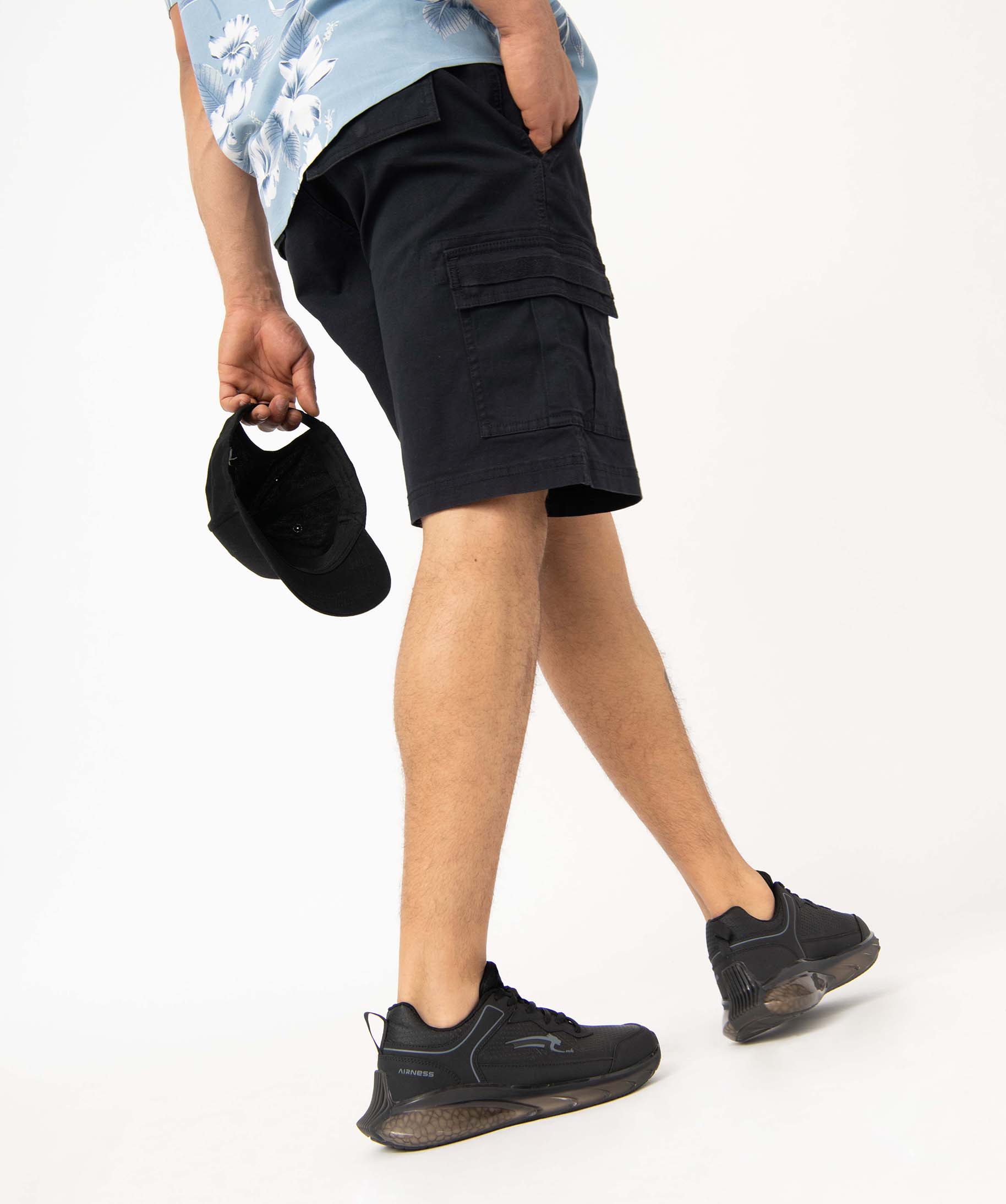 Baskets homme running dessus mat uni - Airness noir | GEMO
