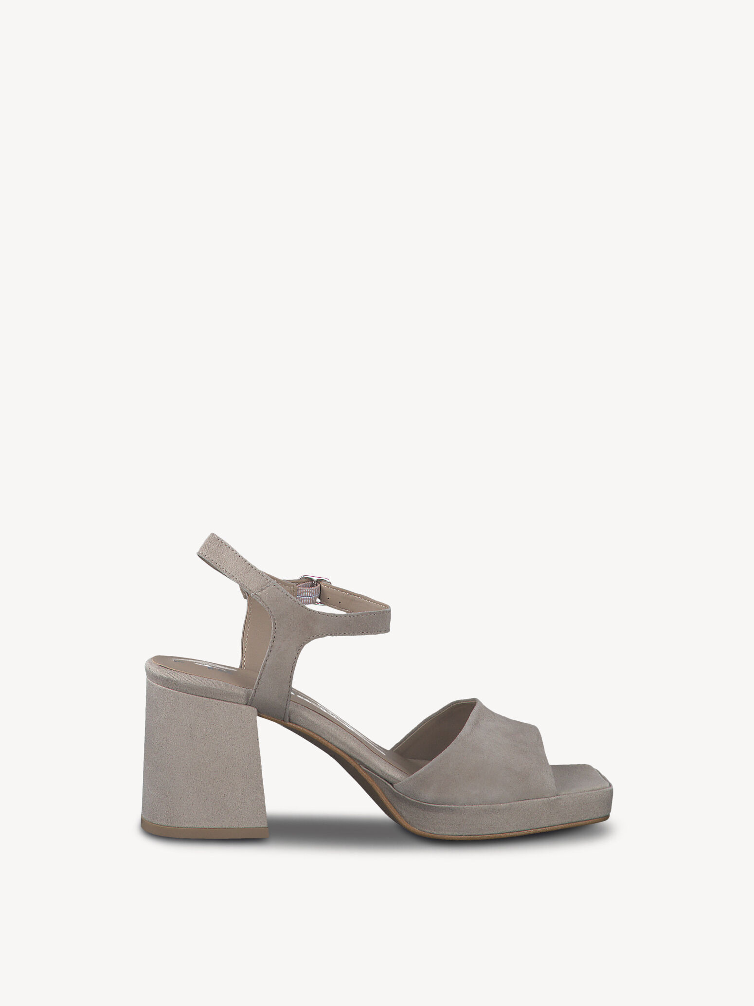 Sandale à talon en cuir - beige
