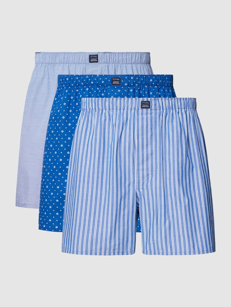 Boxershorts mit Allover-Muster im 3er-Pack in royalblau