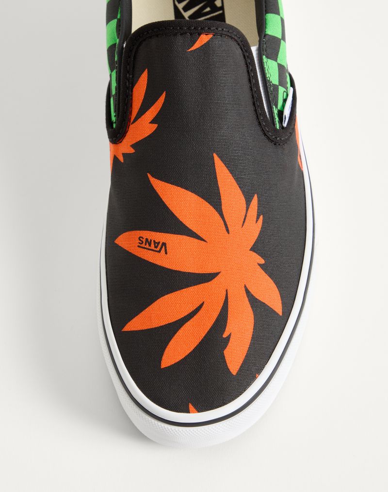 Valentino Garavani og Vans slip-on sneaker i stof med V-logo skakbrætprint og tropiske bladeprint