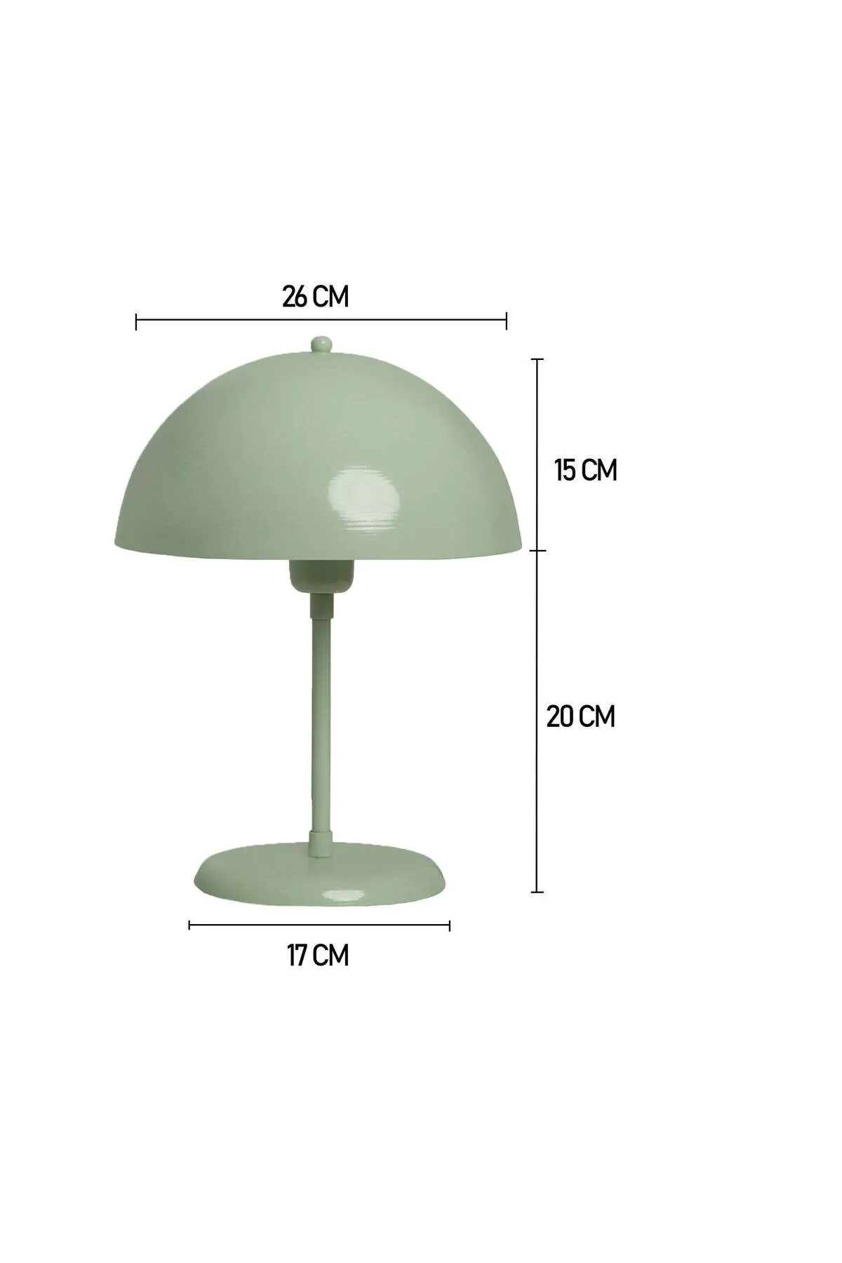 Bamyum  Lipeo Kleine Tischlampe 30cm, Pilz Lampe Metall, Minzgrün Lampe