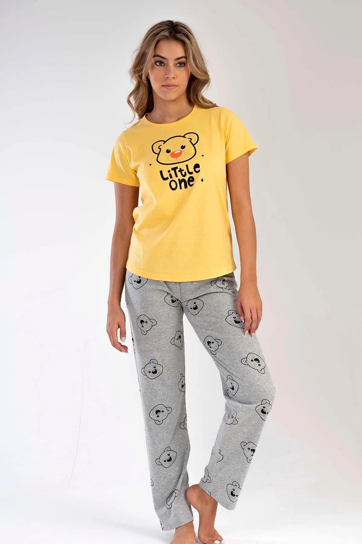 C&City  Kurzarm-Pyjama-Set Gelb-441021