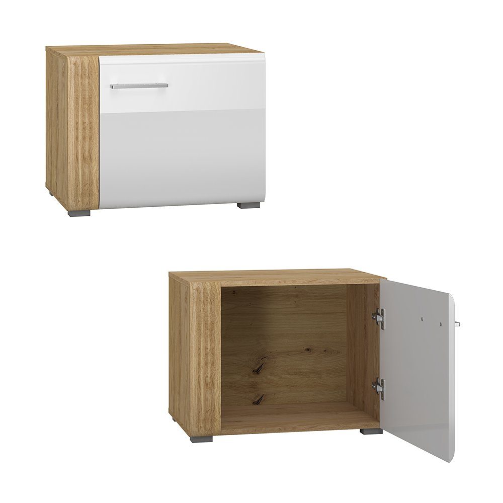 Lomadox Wohnwand AKRON-131, (5-St., 5-tlg), Wohnzimmermöbel Vitrine, Highboard, Lowboard, Sideboard, Wandboard