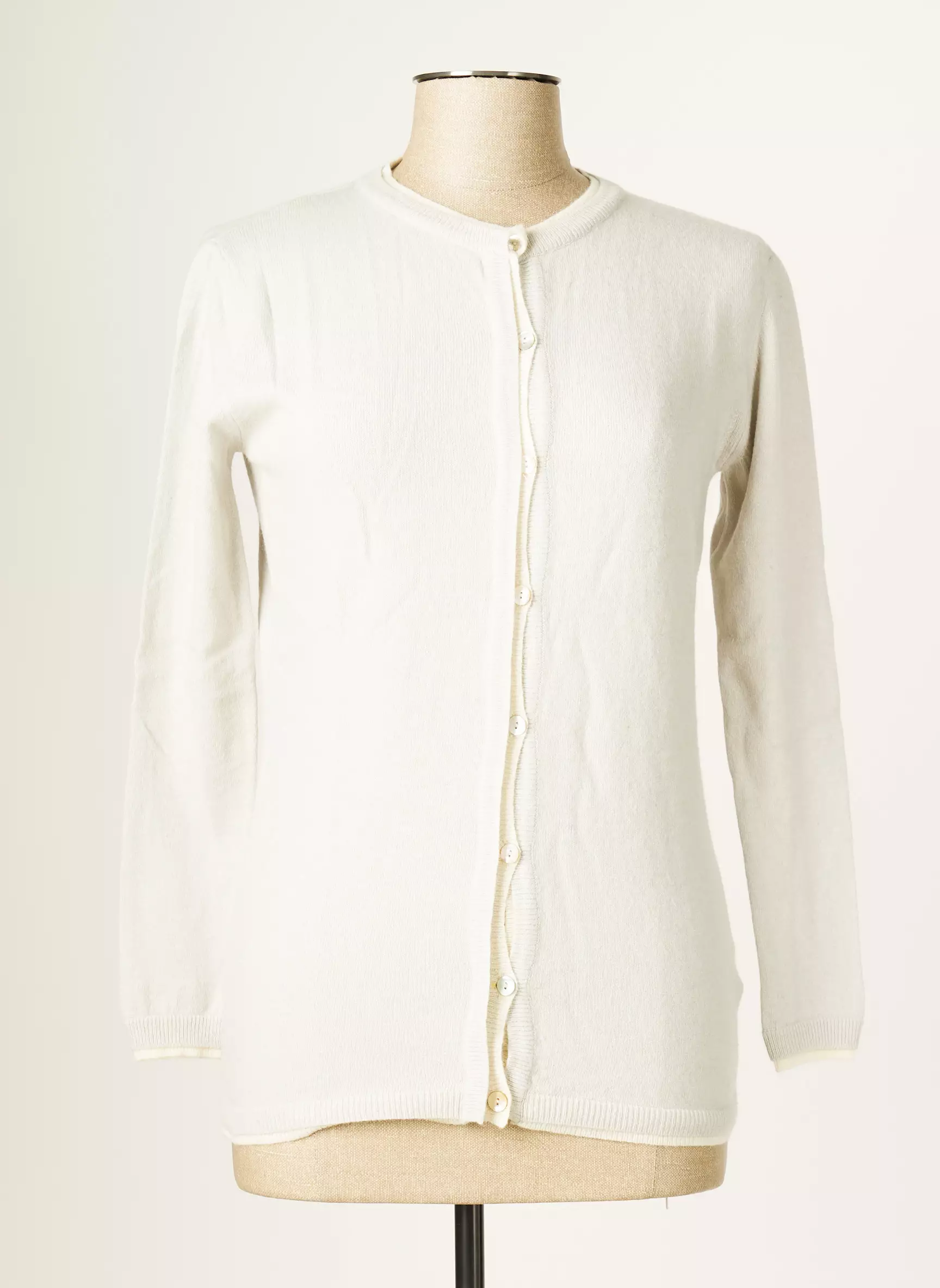 Blanc Boheme Cardigans Femme couleur beige