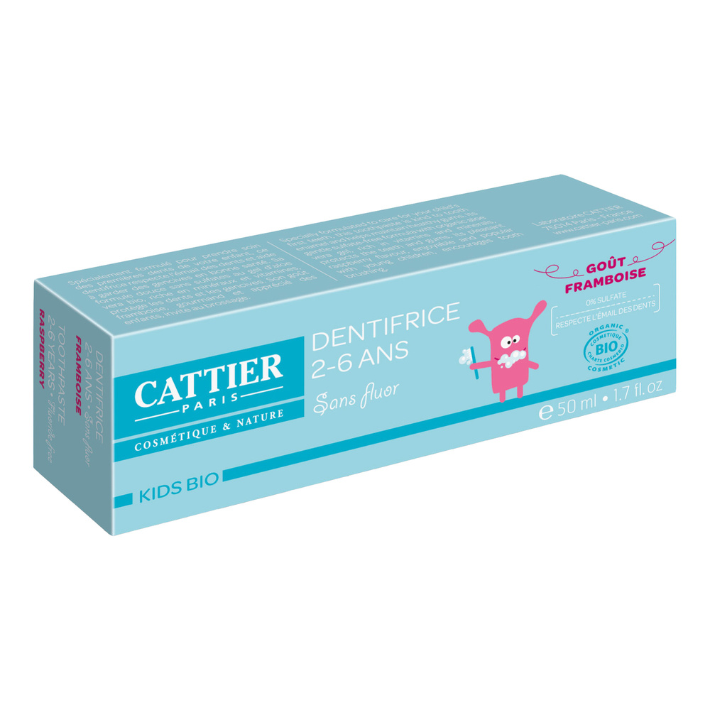 cattier Dentifrice 2 - 6 ans goût Framboise - 50 ml Kids
