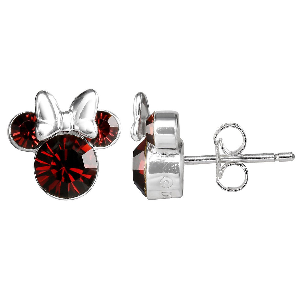 Kinder-Ohrringe Geburtsstein Januar Rot 925 Silber Ohrstecker