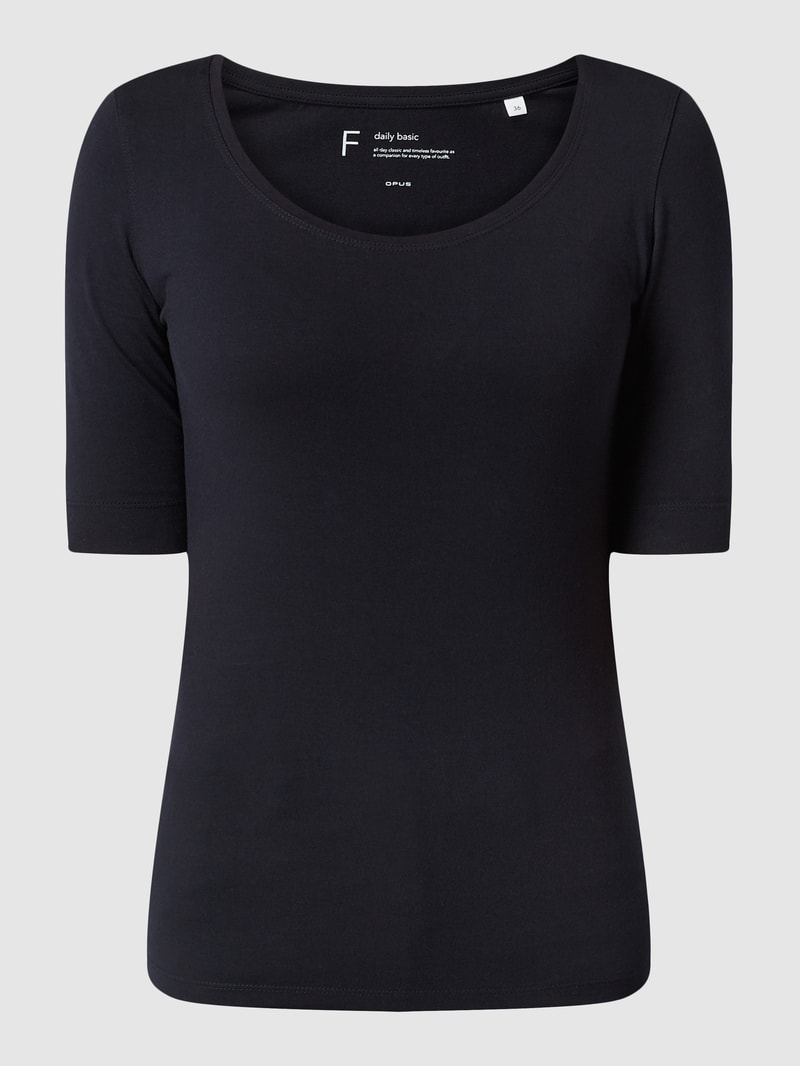 T-Shirt mit 1/2-Arm Modell 'Daily' in marineblau
