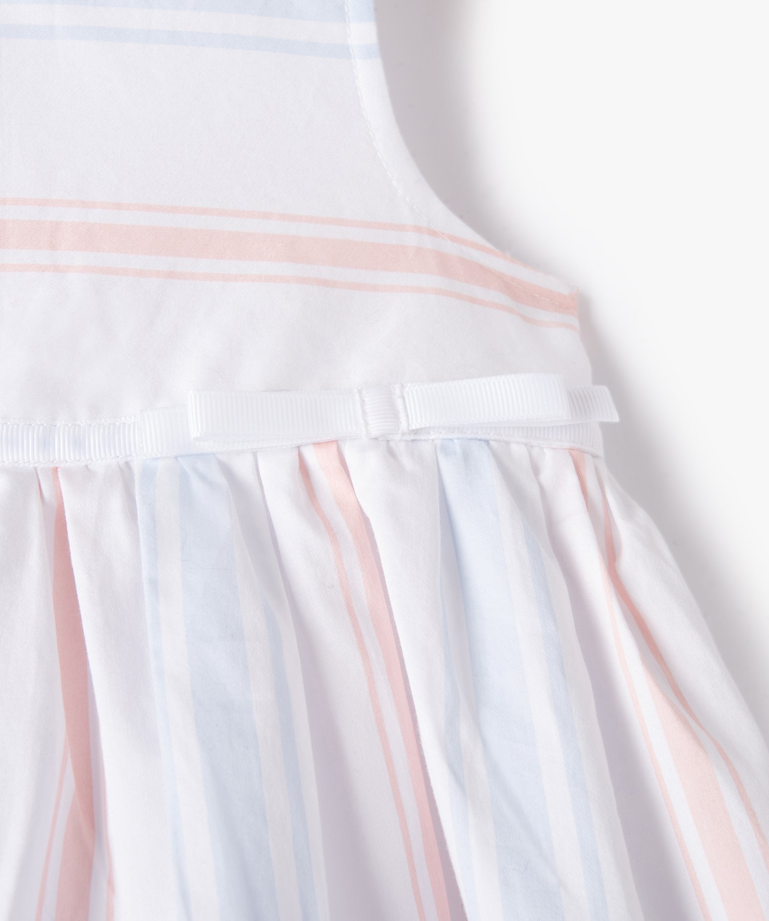 Robe bébé fille sans manches avec jupon raye | GEMO