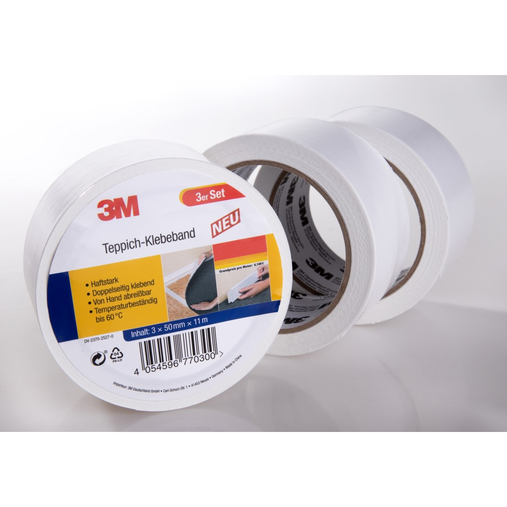 3M Teppich-Klebeband, Weiß - 3er-Set