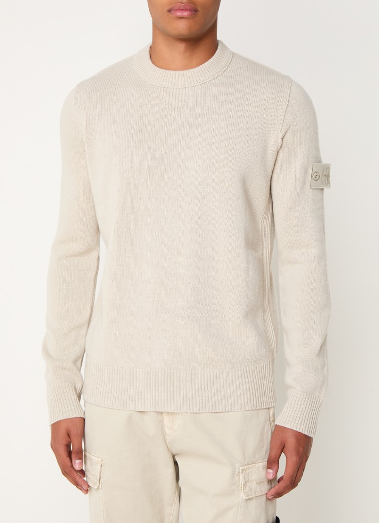 Πουλόβερ Stone Island 527FA με λεπτή πλέξη και λογότυπο