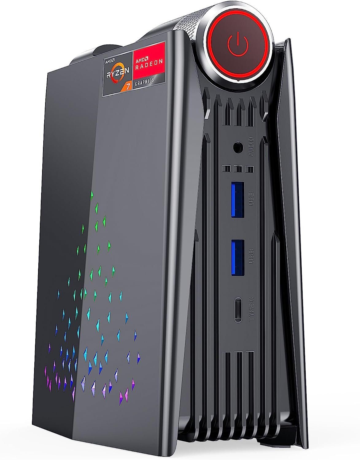 ACEMAGICIAN Mini-PC (AMD Ryzen 7, Radeon RX Vega 8, 32 GB RAM, 512 GB SSD, mit 3-Modi-Anpassung HDMI/DP/Typ-C-3-Bildschirm-Display, 2-WLAN und BT)