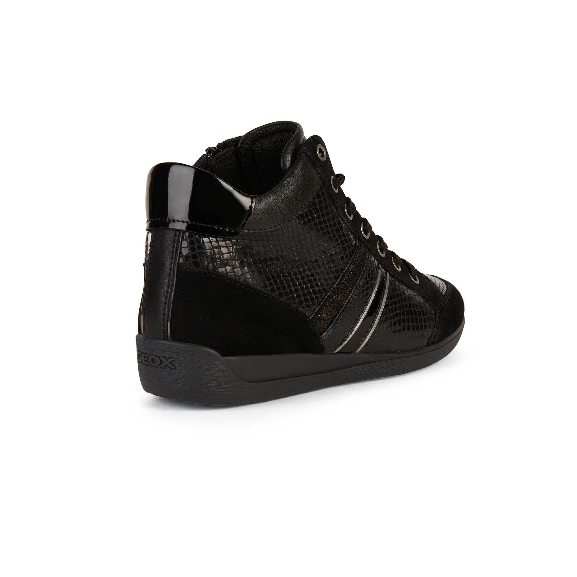 Baskets montantes noir dessus cuir
