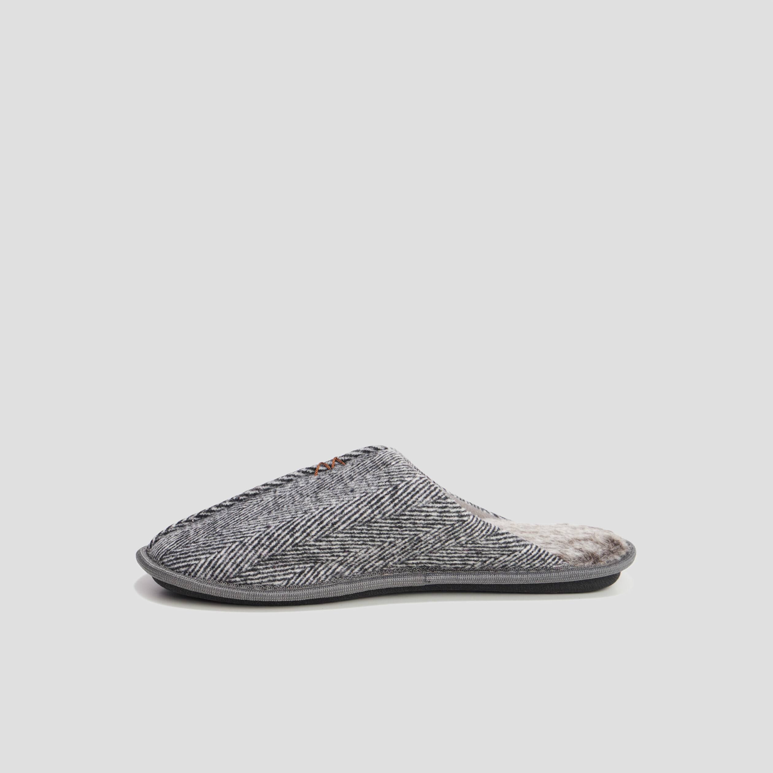 Chaussons mules gris homme | La Halle