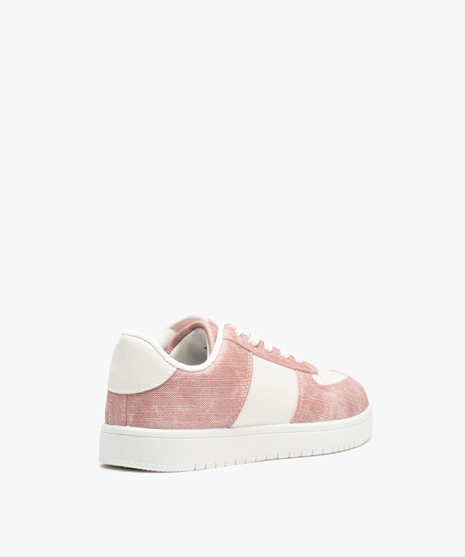 Baskets fille bicolores et scintillantes à lacets rose | GEMO