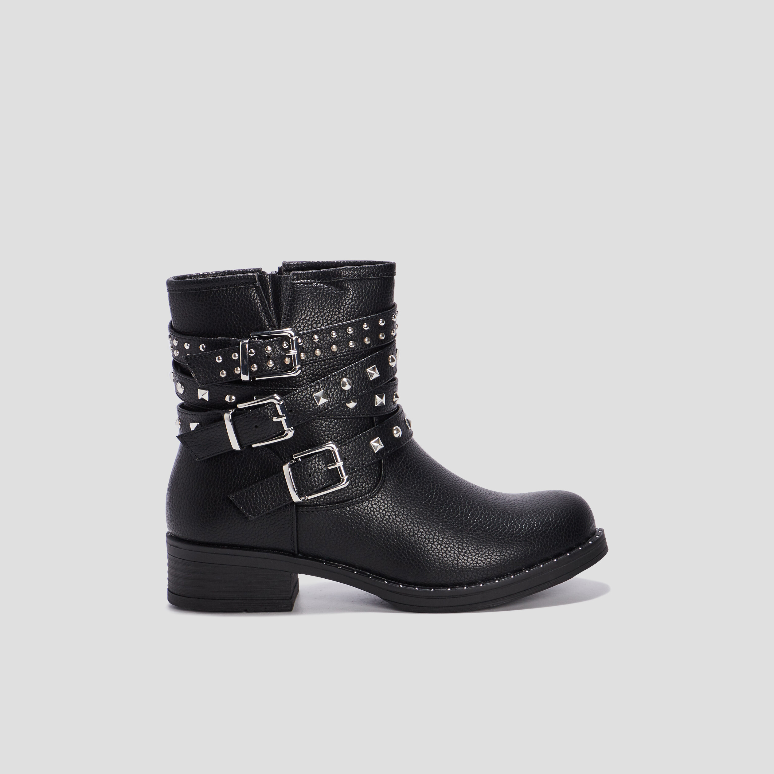 Bottines à talons cloutées noir femme | La Halle