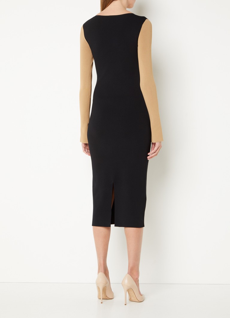 Vestido midi Florence de HUGO BOSS con escote en V y estampado
