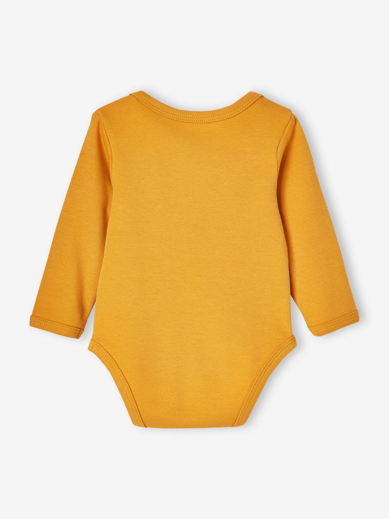 Lot de 5 bodies manches longues bébé emmanchure US lot jaune épicé