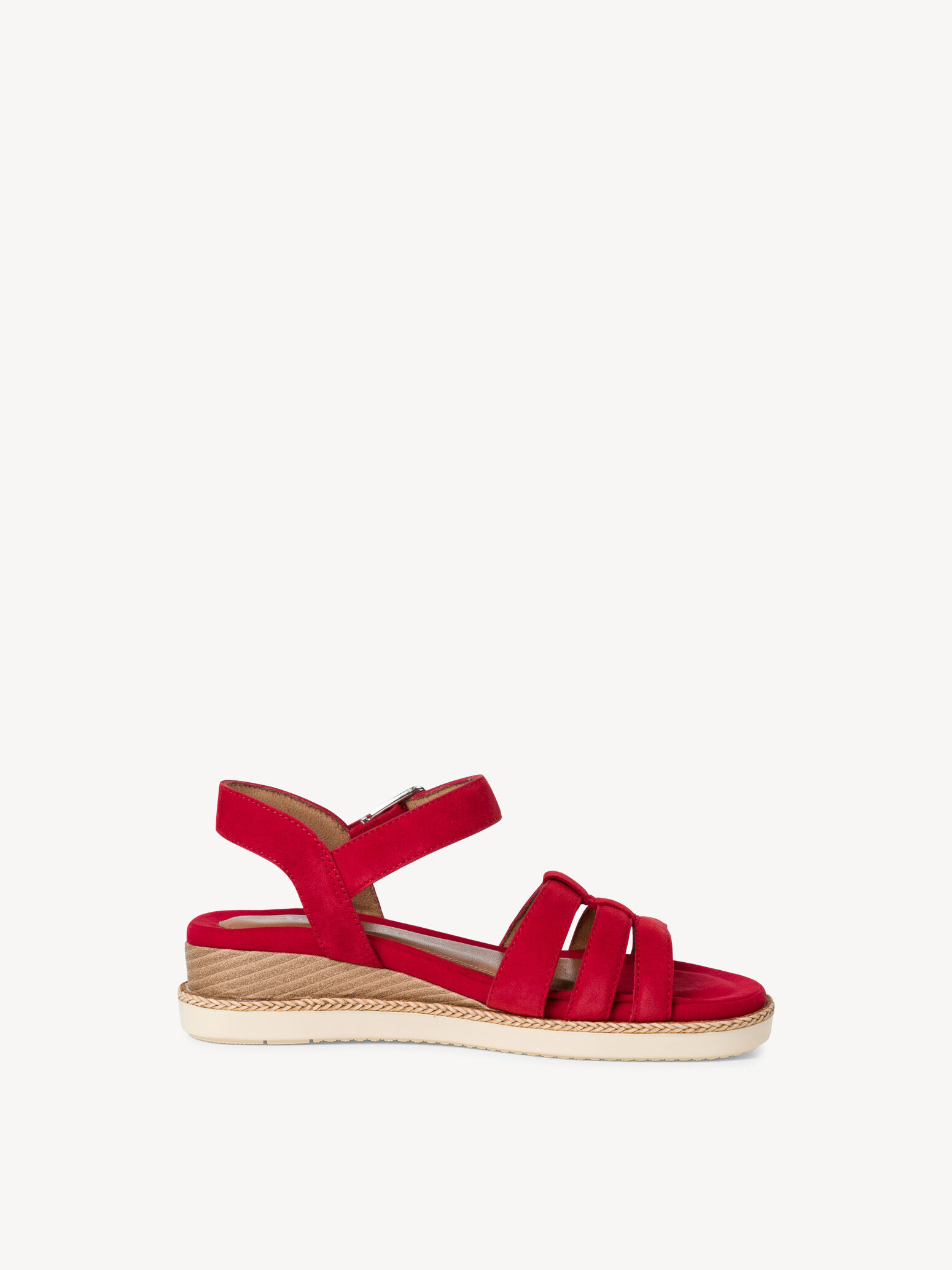 Sandale à talon en cuir - rouge