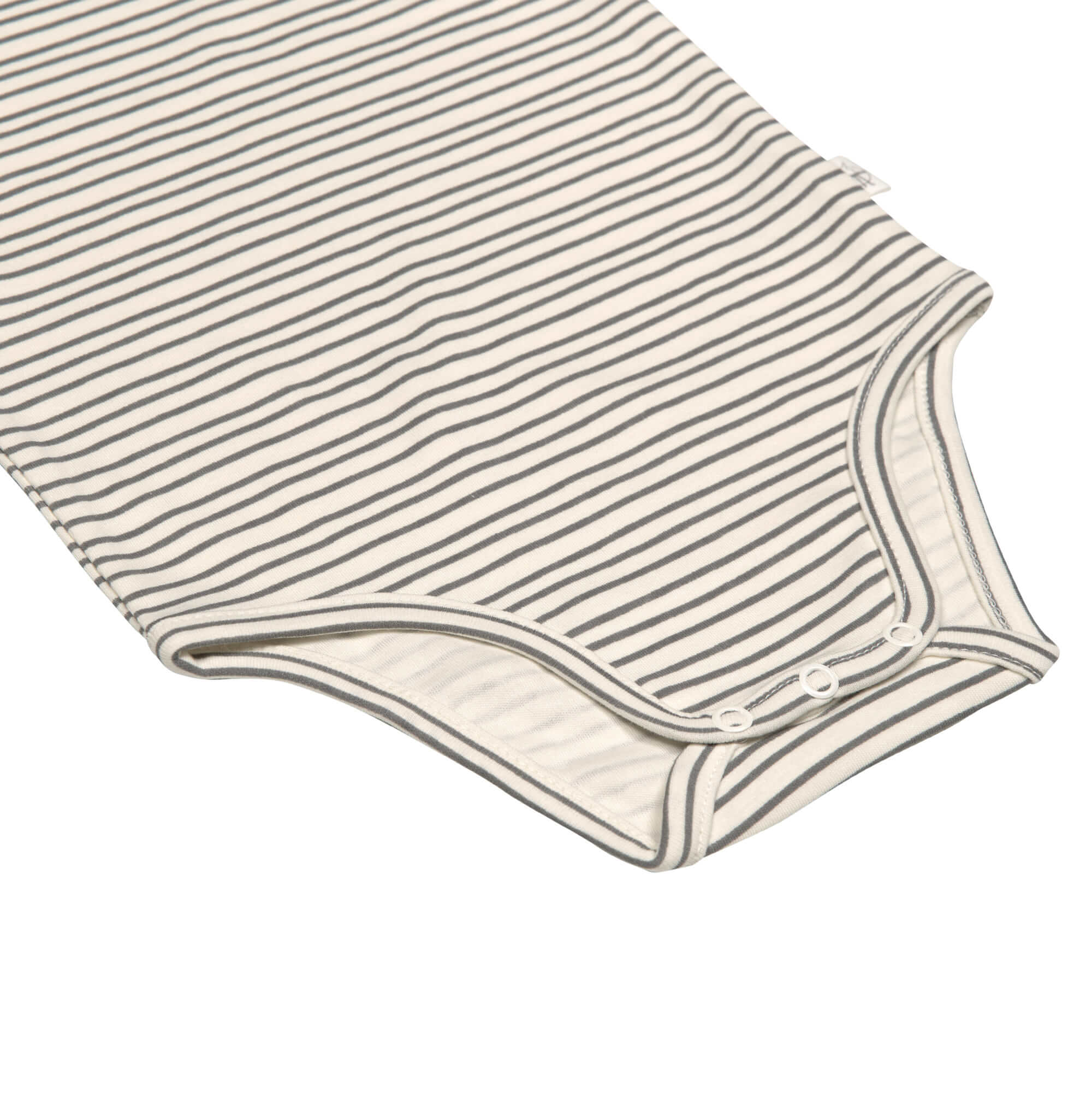 Baby Body kurzarm - Bio Baumwolle, Streifen, Grau