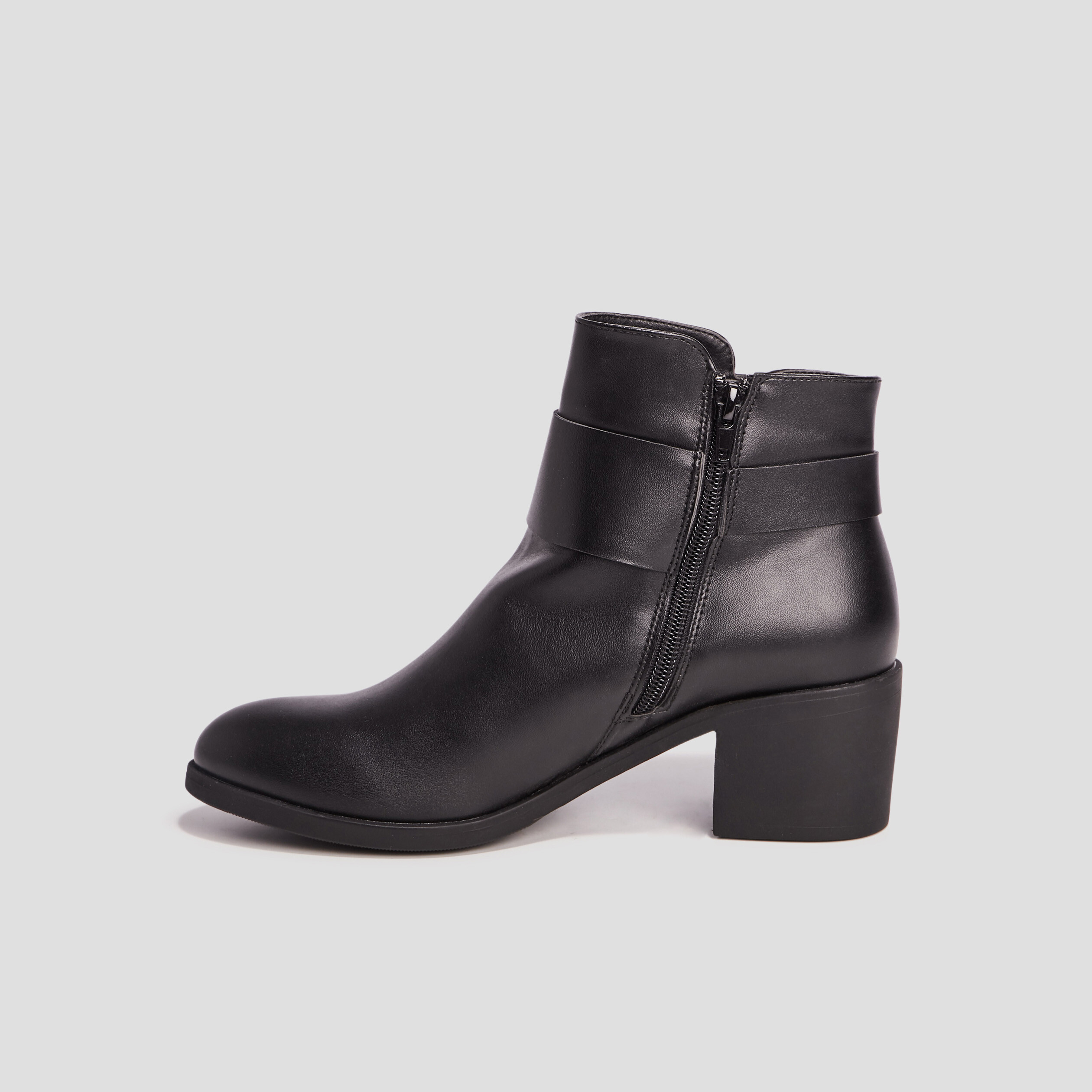 Bottines à talons carrés noir femme | La Halle
