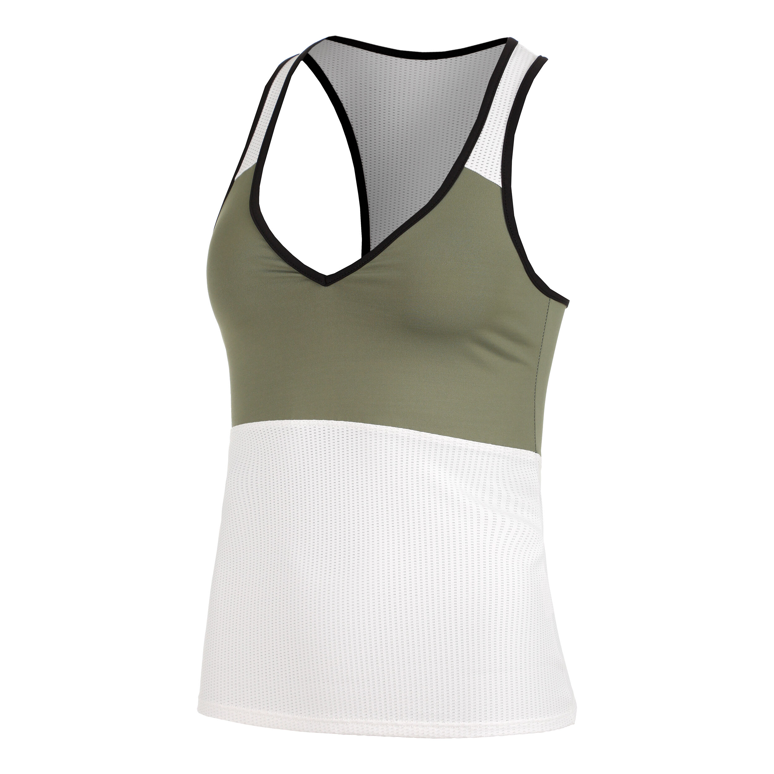 Clay Tank-Top Damen - Oliv, Weiß