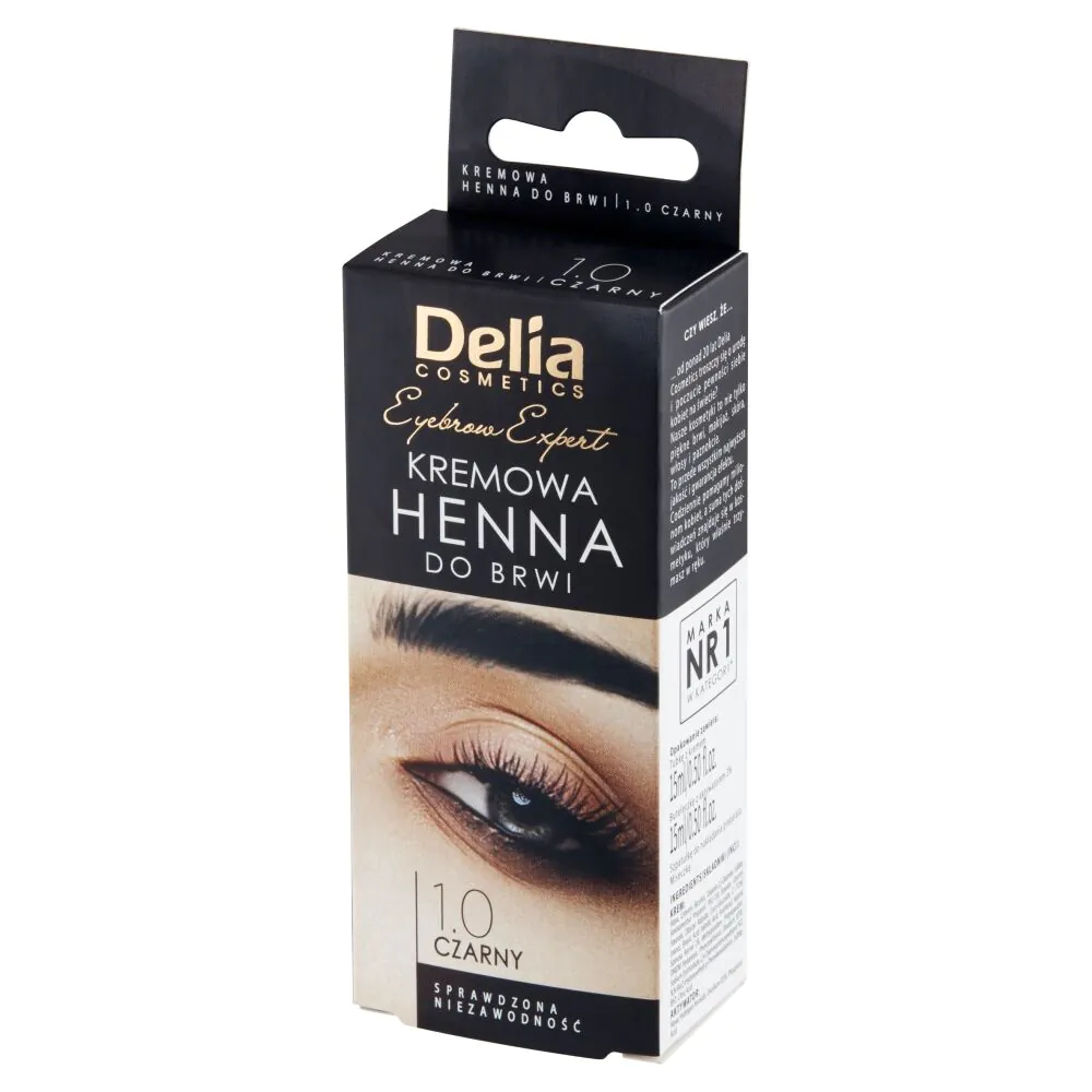 Κρέμα χέννας Delia με έλαιο argan για φρύδια 1.0 μαύρο