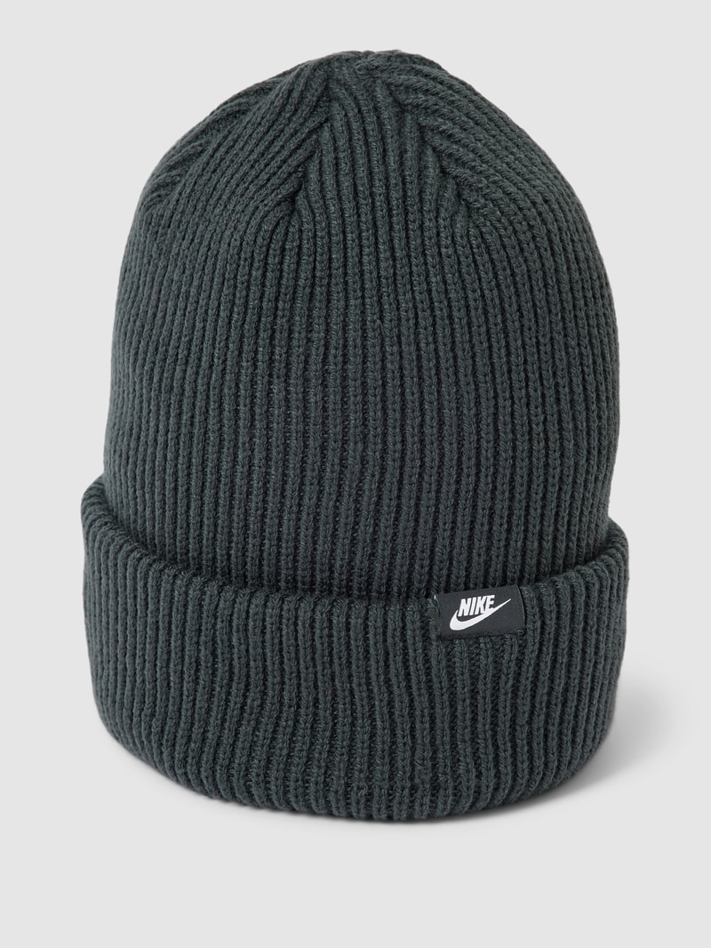 Beanie mit Label-Detail in anthrazit