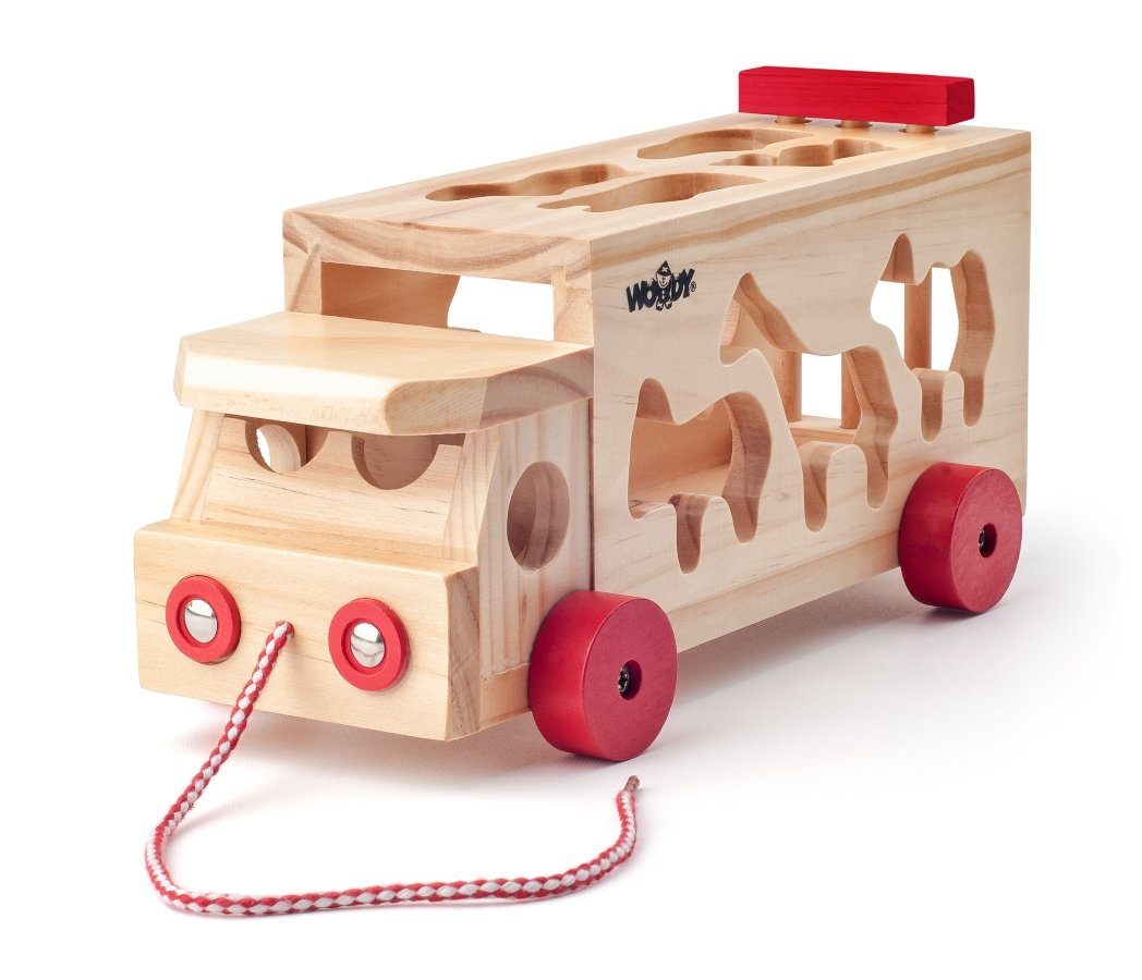 Woodyland Lernspielzeug 91199 Motorik Holzauto 
