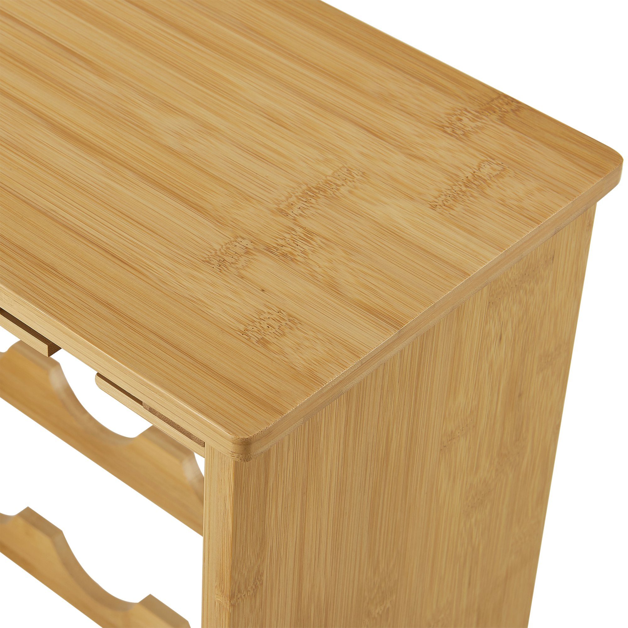 en.casa Weinregal, Fetlar Bambus Flaschenregal für 16 Flaschen 84,8 x 50 x 24 cm Natur