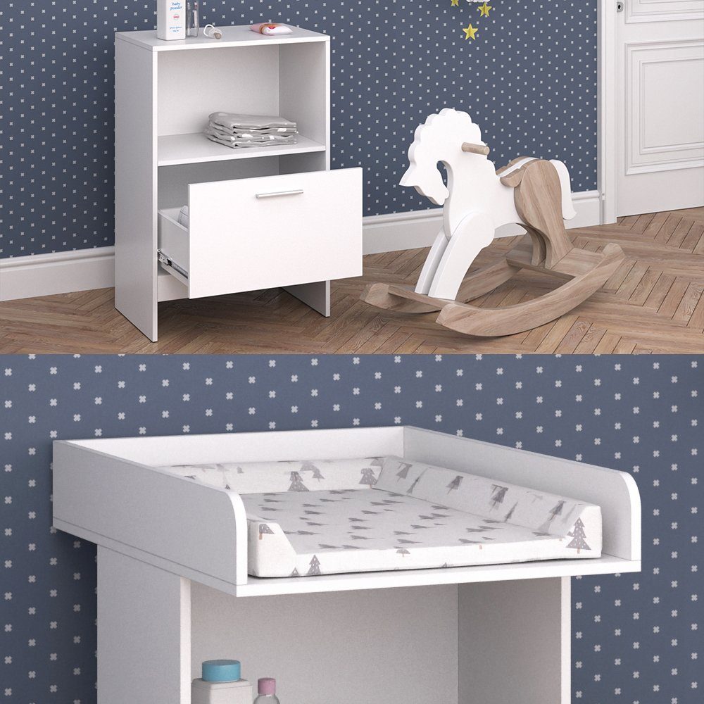 Vicco Wickeltisch Wickelkommode Wickelschrank LEO Weiß