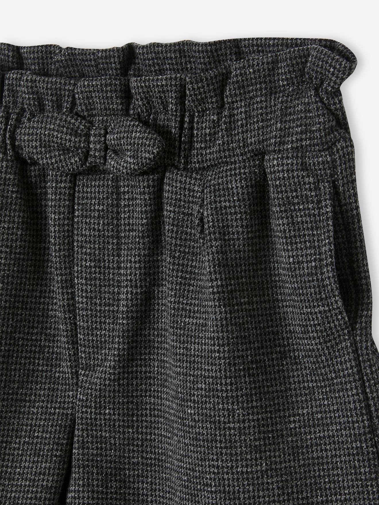 Short à carreaux fille gris