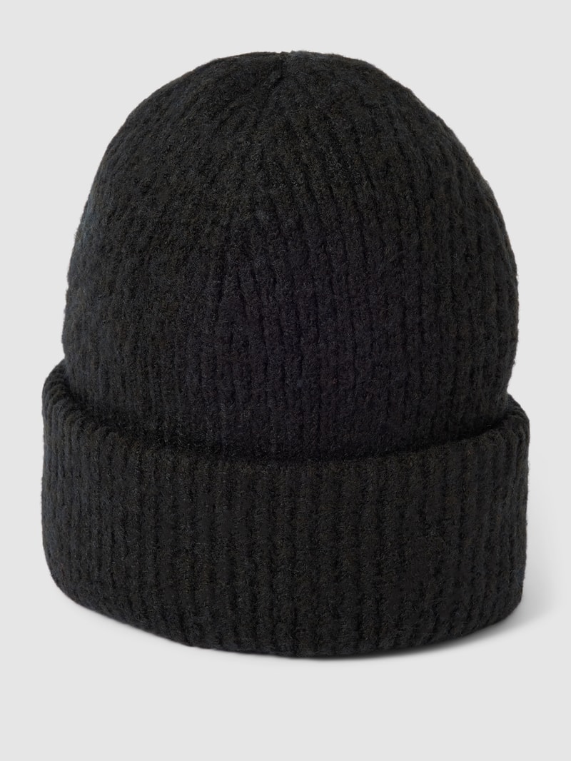 Strickmütze in Melange-Optik Modell 'PYRON' in schwarz