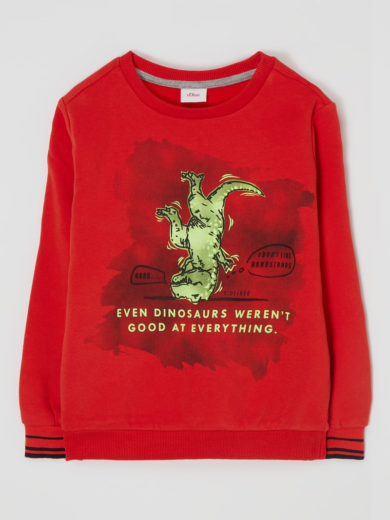 Sweatshirt aus Baumwollmischung in hellrot