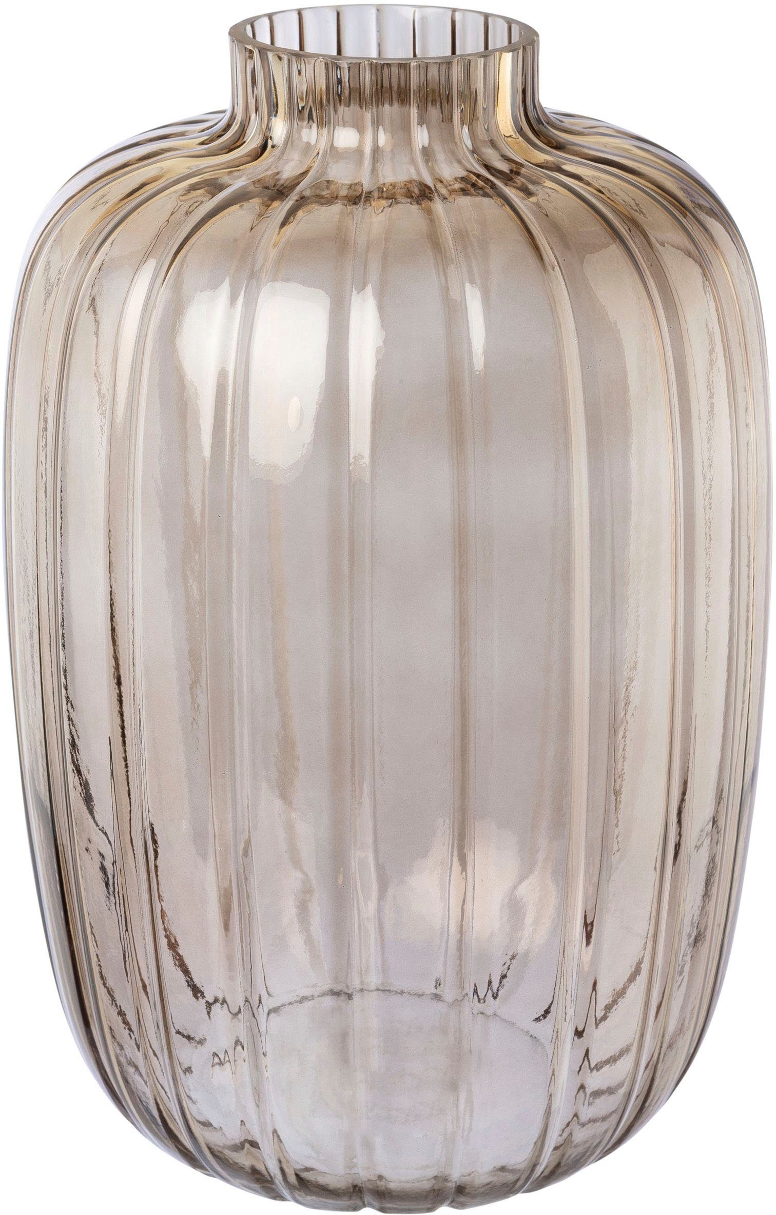 Leonique Tischvase Ellaoise (1 St), aus Glas, mit Schliff im schönen Braunton