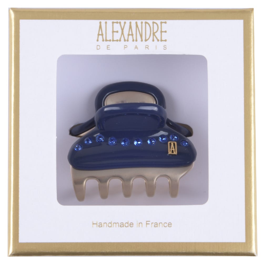 Alexandre de Paris Pince Vendôme Small Strass Night blue